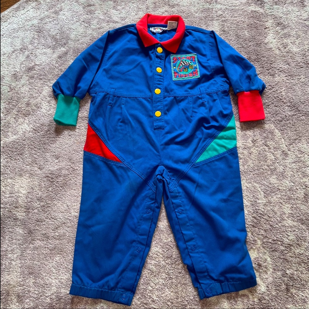 Eclipse Vi gave 90’s Boys 24M Blue Kids Jumpsuit with Colorful Accents